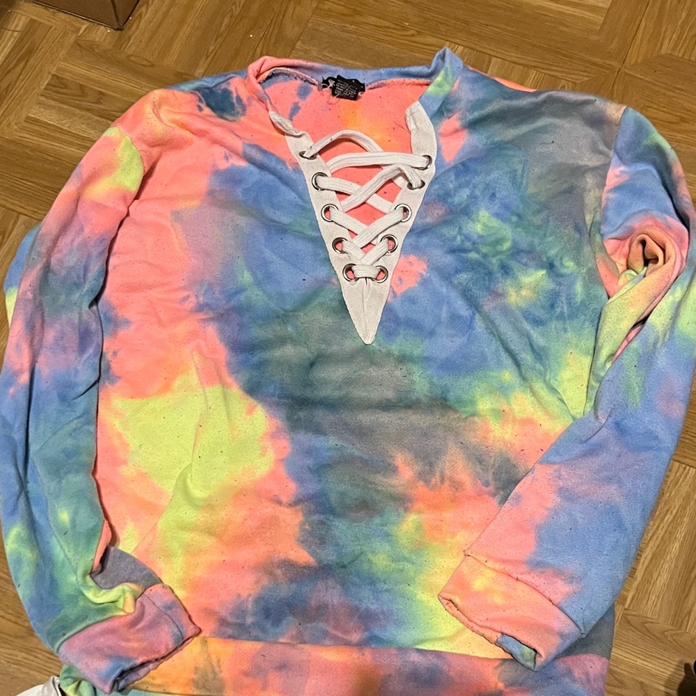 Rue21 Tie-Dye Lace-Up Sweatshirt